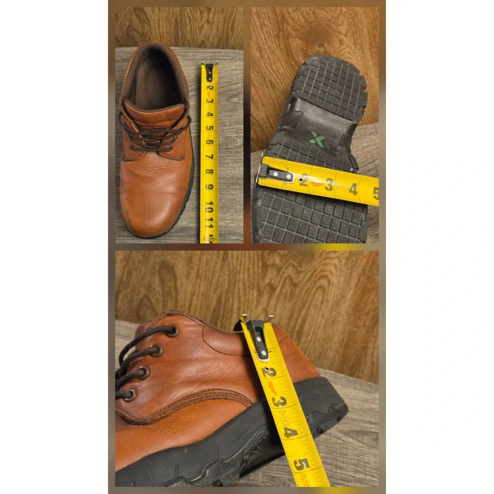 SR Max Work Shoes Men's Size 10.5 Brown Leather Slip Resistant Lace Up Steel Toe